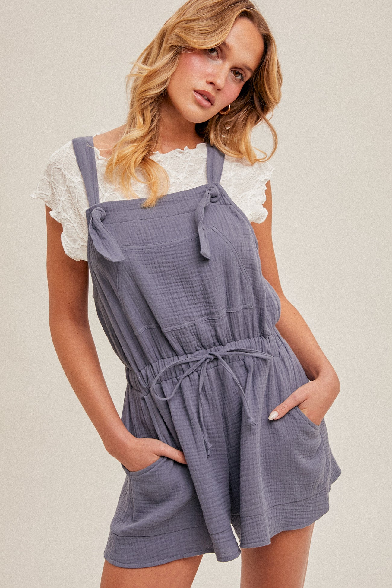 Feisty Flowy Romper in Midnight Blue or Dark Sage Dark Sage / Medium Feisty Flowy Romper in Midnight Blue or Dark Sage Dark Sage / Medium