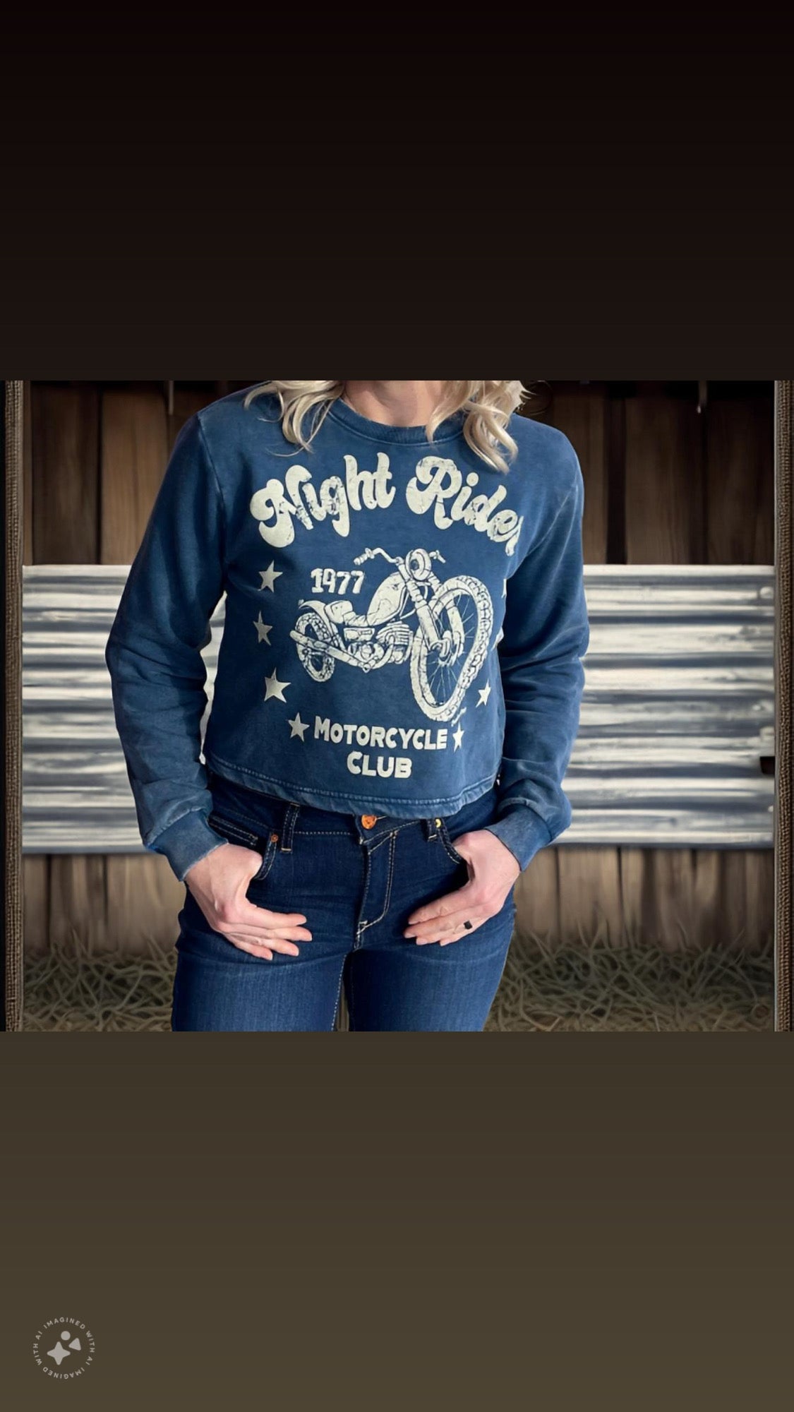 Night Rider Crop Sweatshirt
