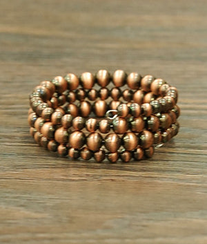 
            
                Load image into Gallery viewer, Copper Navajo Pearl Wrap Bracelet
            
        