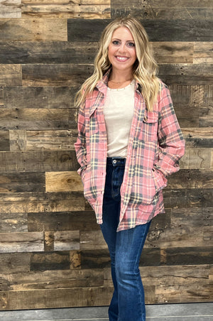 
            
                Load image into Gallery viewer, Poppy Pink Plaid Jacket
            
        
