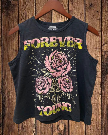 Forever Young Muscle Crop Tee