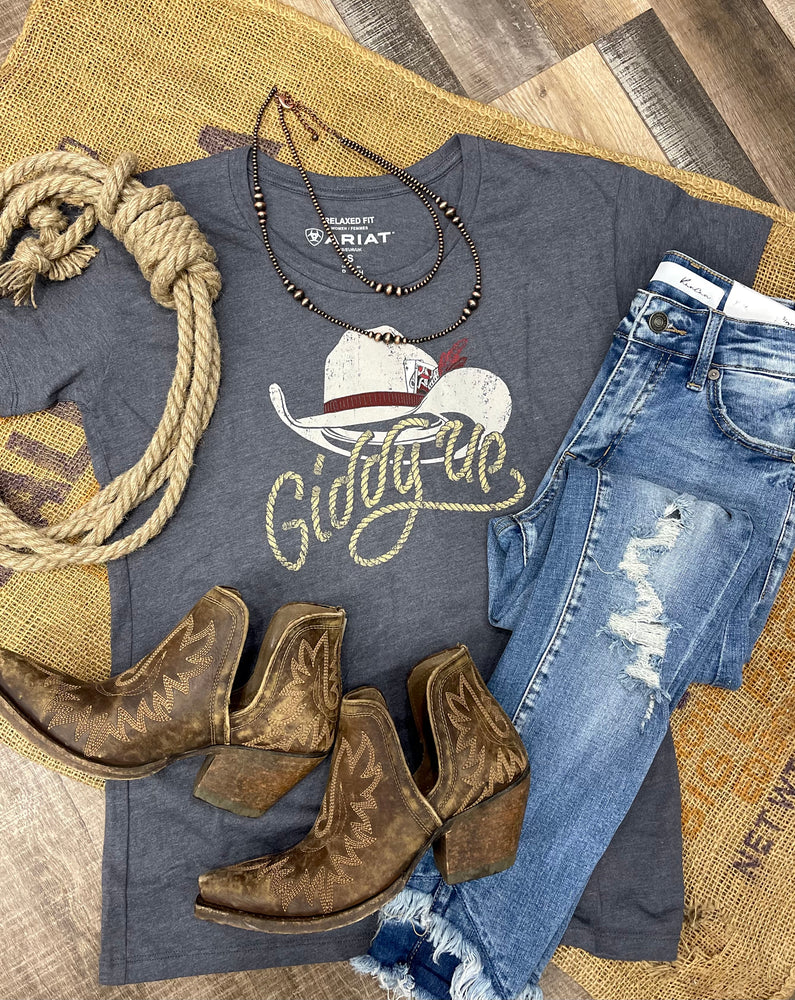 
            
                Load image into Gallery viewer, Ariat Cowboy Hat T-Shirt
            
        
