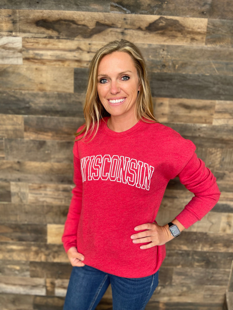 
            
                Load image into Gallery viewer, Wisconsin Puff Print Crewneck
            
        