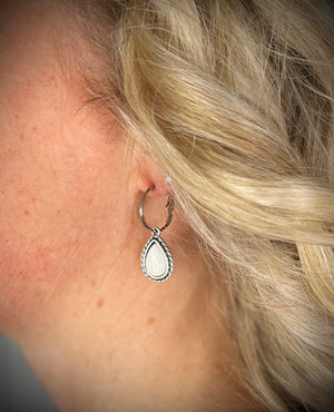 White Turquoise Drop Earrings