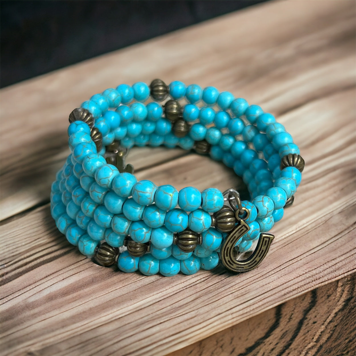 Turquoise Beaded Wrap Bracelet