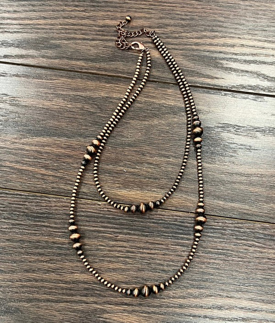 Candace Double Copper Navajo Pearl Necklace