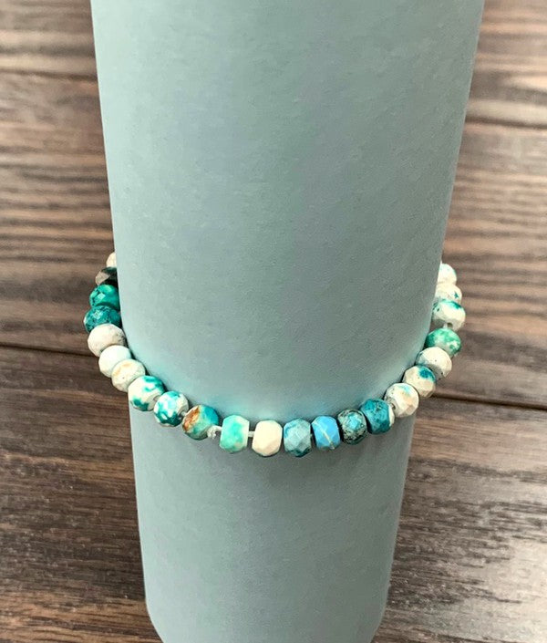 Navajo Gemstone Turquoise Stretch Bracelet