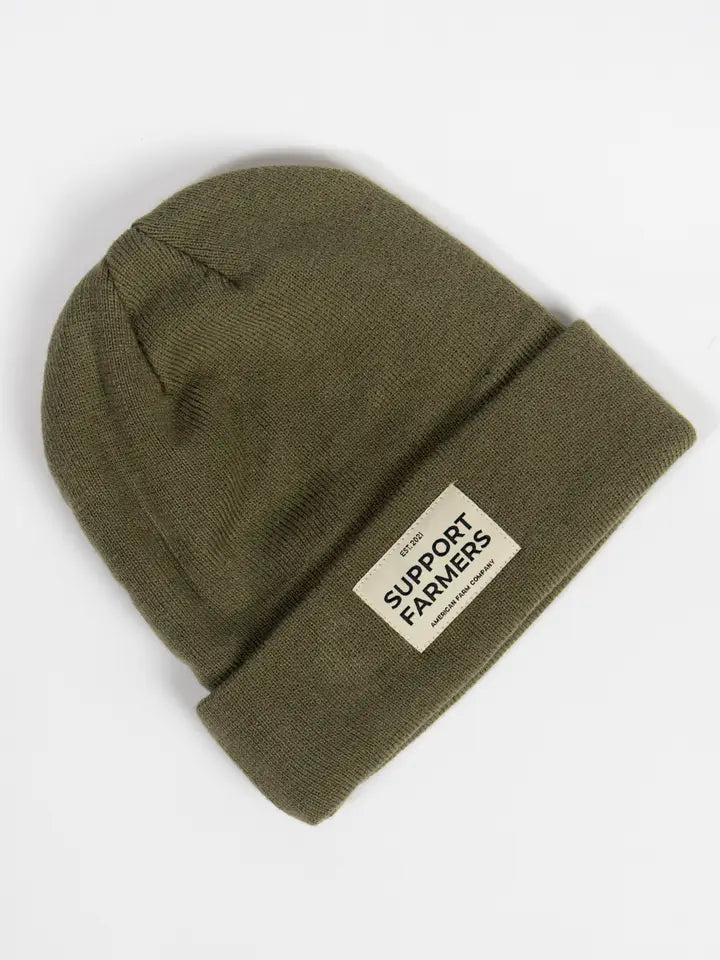 Western Olive "Support Farmers" Beanie