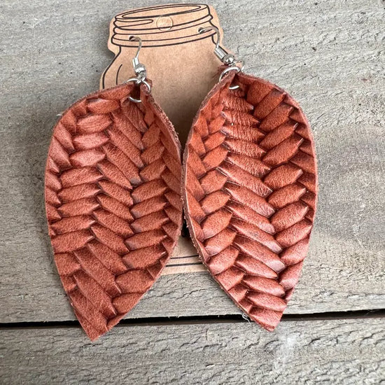 Braided Leather Earrings