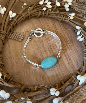 
            
                Load image into Gallery viewer, Turquoise &amp;amp; Silver Bracelet
            
        