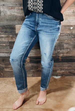 
            
                Load image into Gallery viewer, Val High Rise Cuffed Slim Straight Jeans
            
        