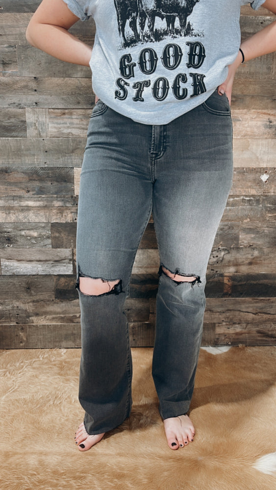 
            
                Load image into Gallery viewer, Ryan High Rise Bootcut Jean
            
        