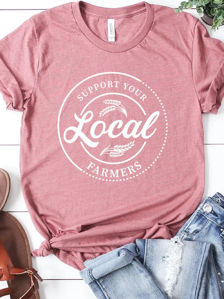 Support Your Local Farmers Circle Graphic Tee