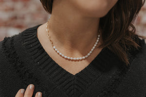
            
                Load image into Gallery viewer, Paperclip Pearl Necklace
            
        